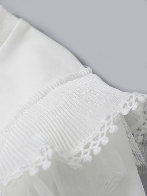 Poza produs Bluza alba cu volanas aplicat, 4 ani