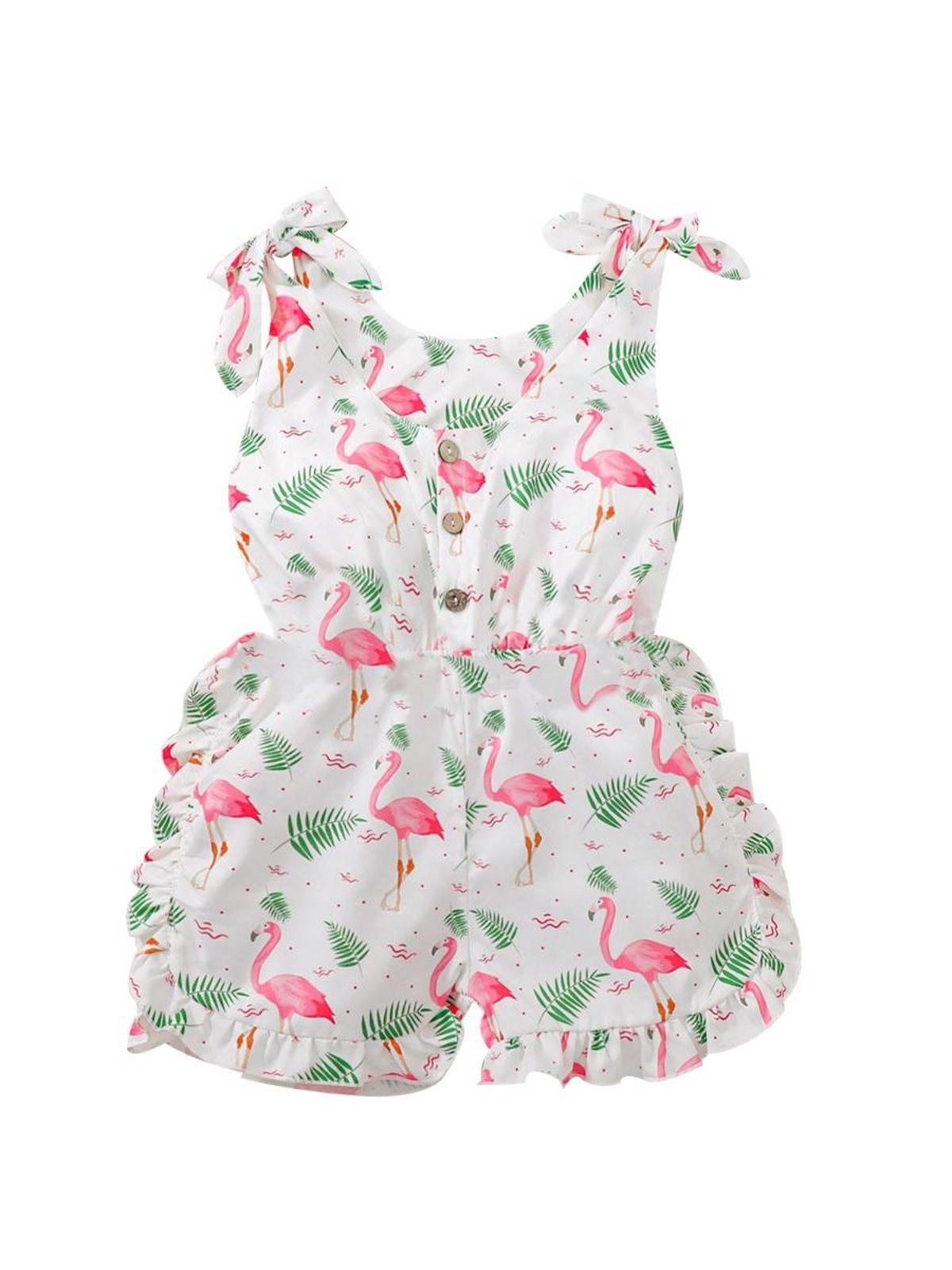 Poza produs Salopeta scurta cu imprimeu flamingo 3-4 ani