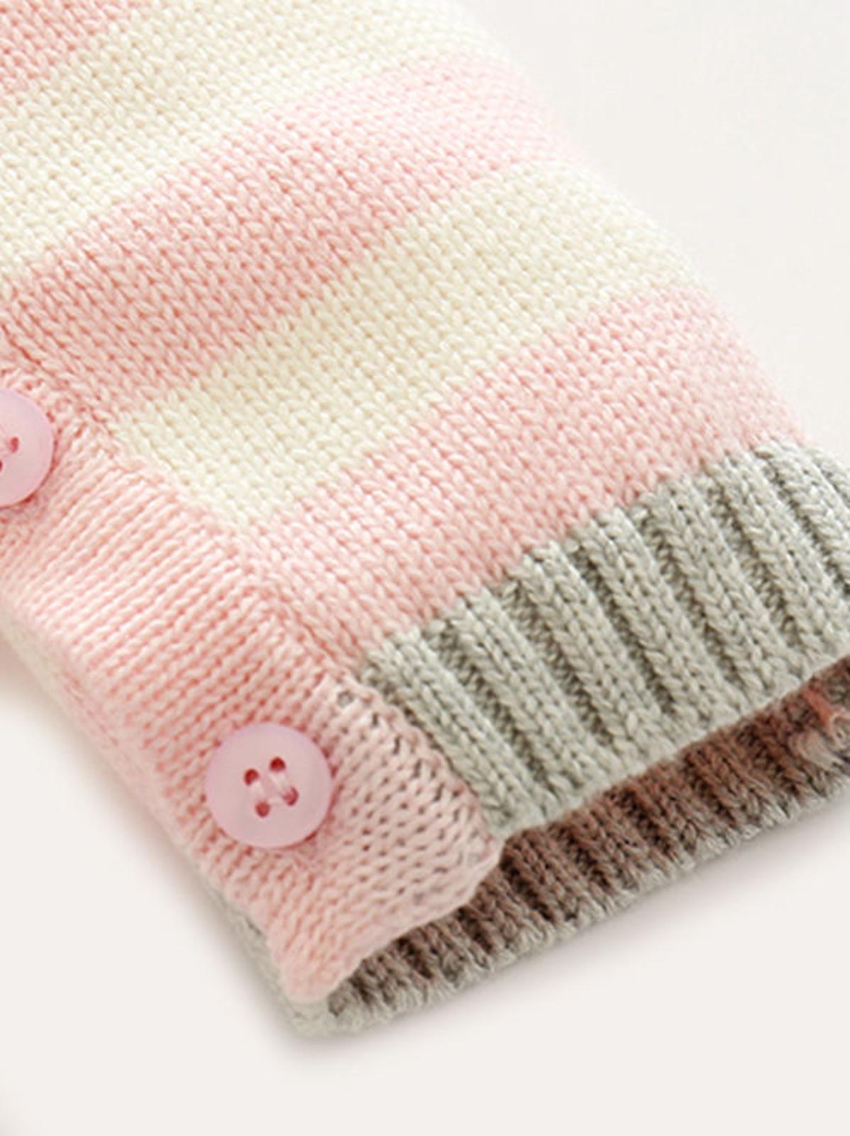 Poza produs Salopeta tricotata nou-nascuti "Pink Elephant" 0-3 luni