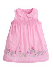 Rochie cu guleras si aplicatii florale 3-4 ani