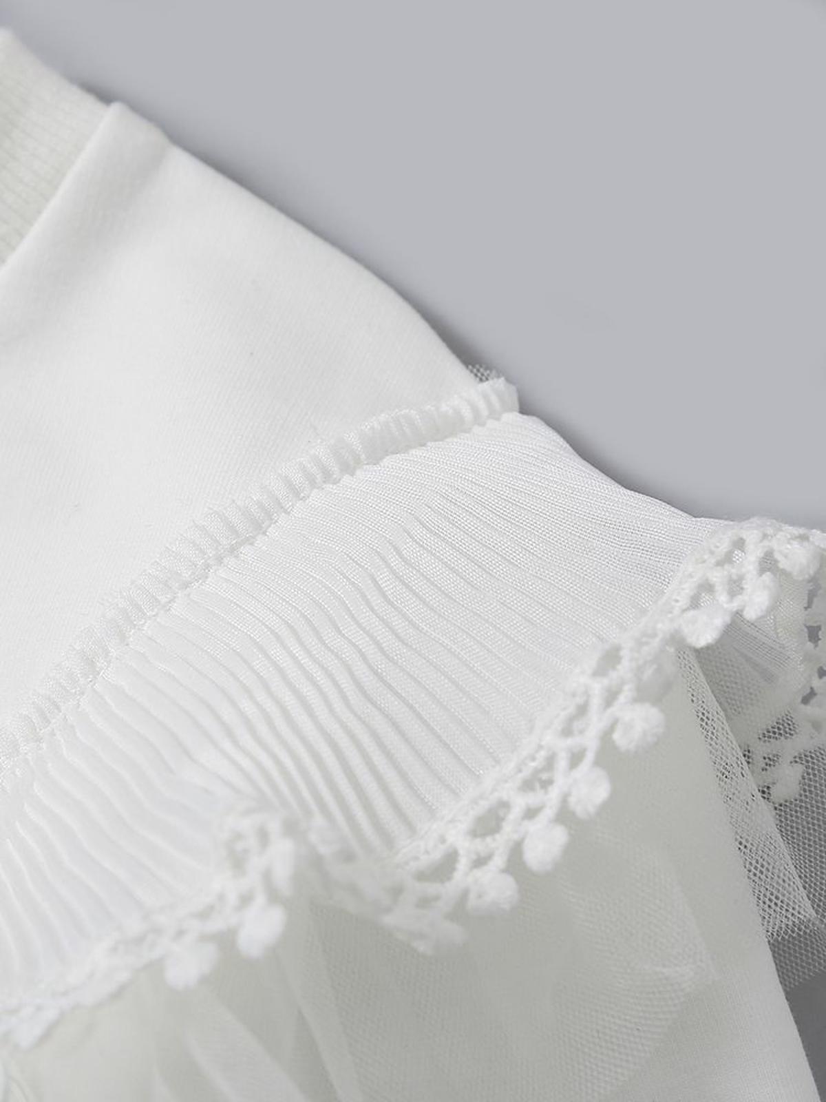 Poza produs Bluza alba cu volanas aplicat, 2 ani