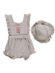 Set salopeta si palarie soare 9-12 luni