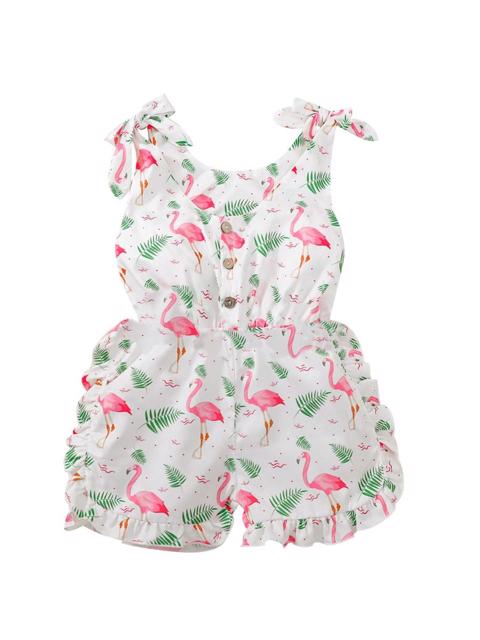 Poza produs Salopeta scurta cu imprimeu flamingo 3-4 ani