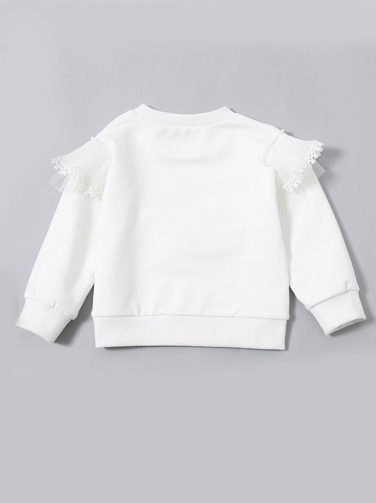 Poza produs Bluza alba cu volanas aplicat, 2 ani