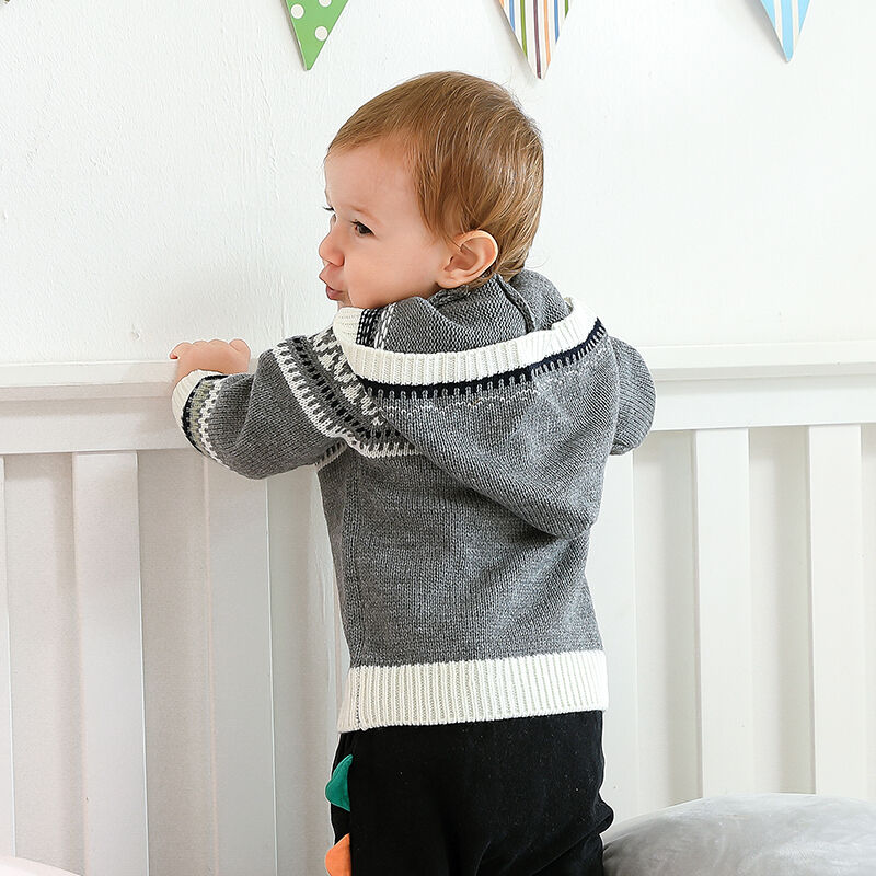 Poza produs Cardigan gluga  bumbac 100% 9-12 luni