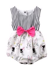 Body cu bretele cu imprimeu iepuras 3-6 luni