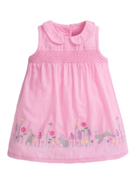 Poza produs Rochie cu guleras si aplicatii florale 3-4 ani