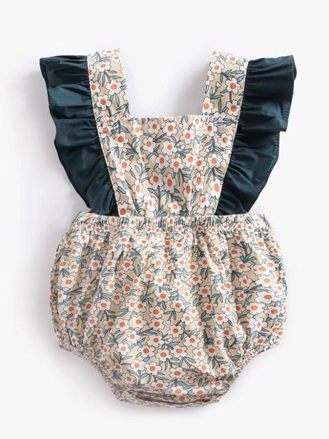 Poza produs Salopeta scurta cu imprimeu floral 6-9 luni