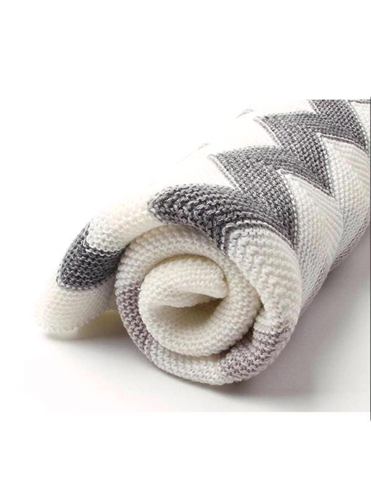 Poza produs Patura tricotata copii culoare gri