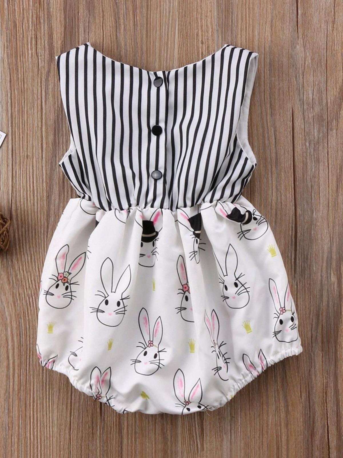 Poza produs Body cu bretele cu imprimeu iepuras 3-6 luni