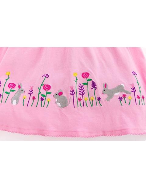 Poza produs Rochie cu guleras si aplicatii florale 18-24 luni