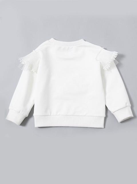 Poza produs Bluza alba cu volanas aplicat, 4 ani